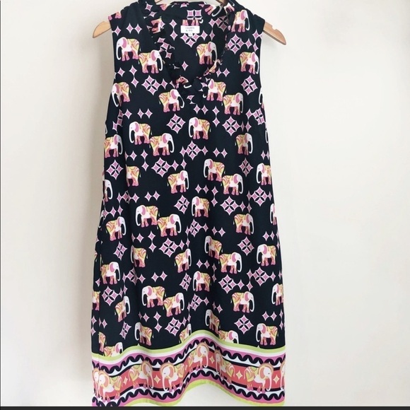 Crown&Ivy Elephant Print Sheath Dress,Navy-Pink ,4 - Picture 13 of 14